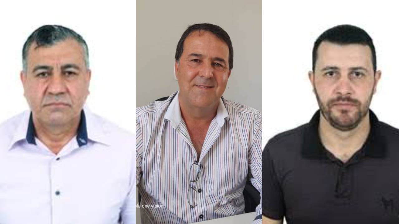 Vereadores Israel, Edson Francesconi e Luiz Hamilton, de Pinhão-PR